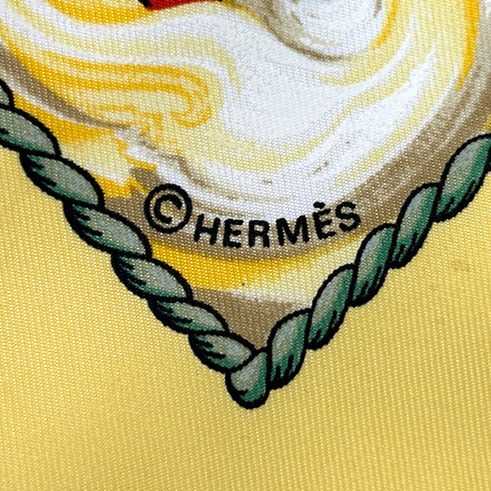 Hermes scarf/muffler, Carre 90 "Vive le Vent" (Let the Wind Blow), women's, b... - Picture 3 of 13